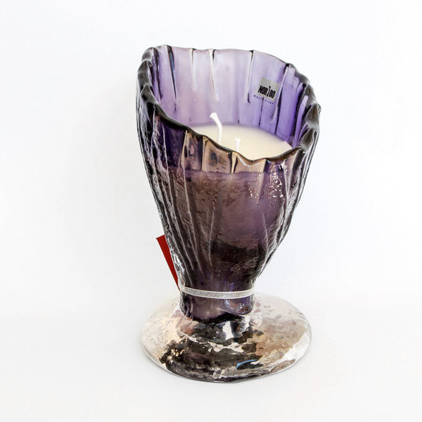 Γυάλινο φυσητό δοχείο με αρωματικό κερί - δώρο, διακόσμηση, decor, πρωτότυπο, είδη διακόσμησης, κερί, αρωματικά κεριά - 3