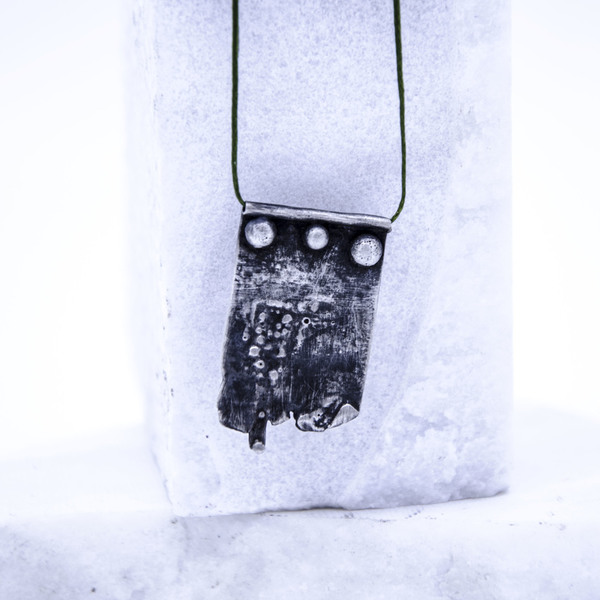 ''Melted'' necklace - ασήμι, μοντέρνο, gothic style, γεωμετρικά σχέδια, κοντό, minimal, κοντά, unisex, rock, κρεμαστά - 2