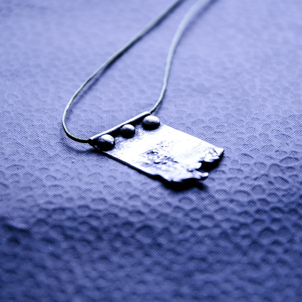 ''Melted'' necklace - ασήμι, μοντέρνο, gothic style, γεωμετρικά σχέδια, κοντό, minimal, κοντά, unisex, rock, κρεμαστά - 5
