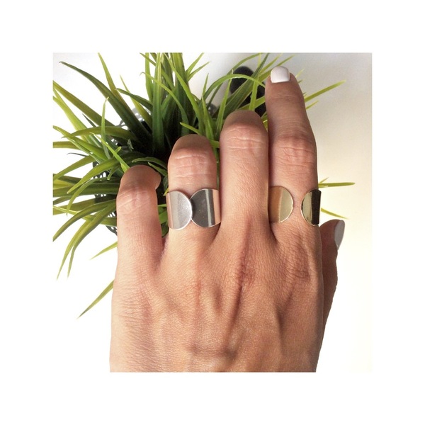 Ασημένιο δαχτυλίδι 925 με γλωσσες - statement, vintage, chevalier, επιχρυσωμένα, ασήμι 925, επάργυρα, ethnic, rock, αυξομειούμενα - 3