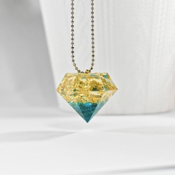 Κολιέ.. Διαμάντι! | Diamond Necklace - βραδυνά, γυαλί, μοντέρνο, επιχρυσωμένα, κρύσταλλα, μακρύ, γεωμετρικά σχέδια, φύλλο, romantic, μακριά, minimal