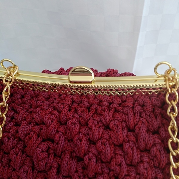 Πλεκτή χειροποίητη τσάντα - αλυσίδες, vintage, crochet, all day, πλεκτές τσάντες - 2