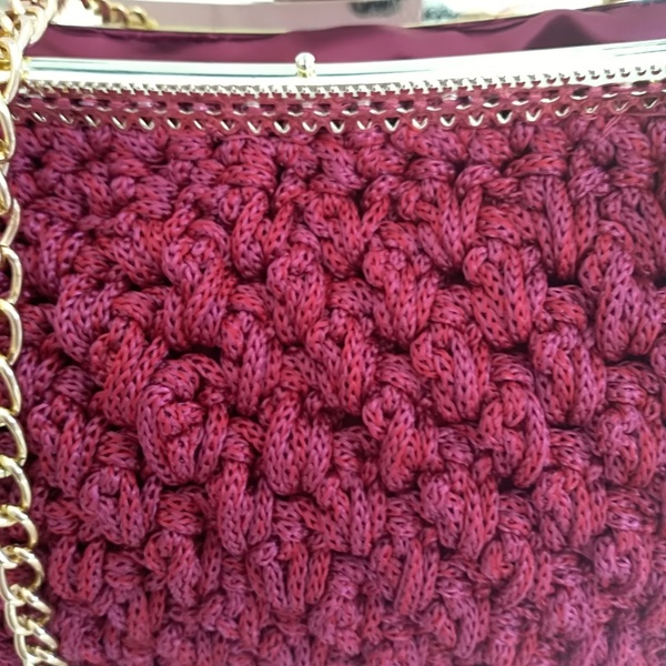 Πλεκτή χειροποίητη τσάντα - αλυσίδες, vintage, crochet, all day, πλεκτές τσάντες - 4