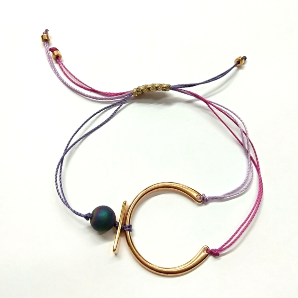 Colourfull bracelet - ημιπολύτιμες πέτρες, αχάτης, βραδυνά, charms, μοντέρνο, επιχρυσωμένα, boho, αυξομειούμενα
