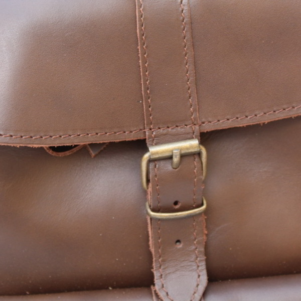 Δερμάτινη τσάντα πλάτης με 1 τσέπη σε χρώμα καφέ - vintage, πλάτης, σακίδια πλάτης, romantic, all day, minimal, boho, ethnic - 3