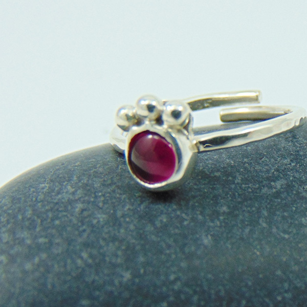 Ruby - Ασημένιο δαχτυλίδι με ρουμπίνι - ημιπολύτιμες πέτρες, vintage, ιδιαίτερο, μοναδικό, ασήμι 925, χειροποίητα, boho, αυξομειούμενα - 2
