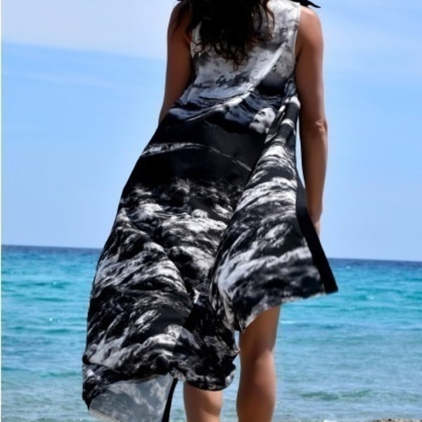 BLACK AEGEAN MAXI SHIRT-DRESS - 3