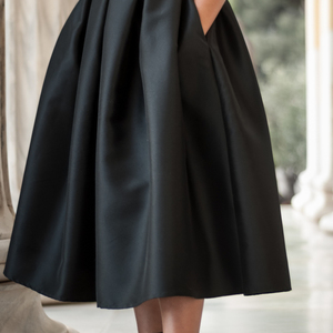 Ψηλόμεση μιντι φουστα με πιετες Full skirt - midi