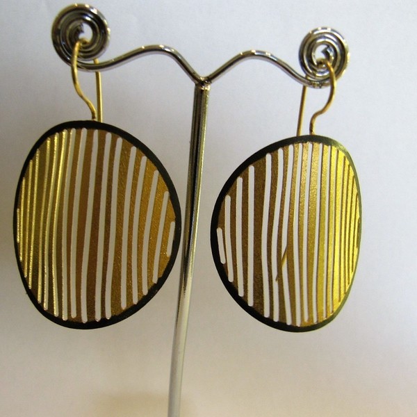 Ασημένια σκουλαρίκια "Stripes Collection"