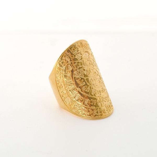 Δαχτυλίδι δισκος της Φαιστού - επιχρυσωμένα, μεγάλα, αυξομειούμενα, φθηνά