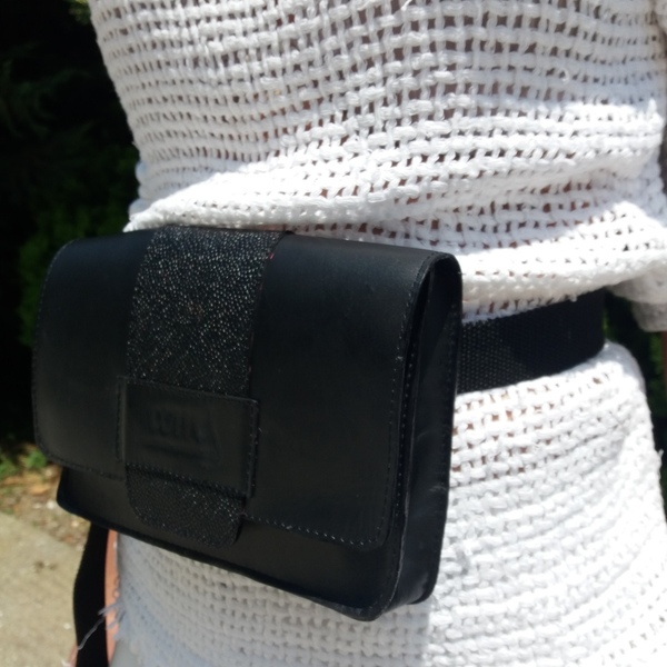 Belt bag "Afroditi" - δέρμα, all day, minimal, μέσης, μικρές - 4