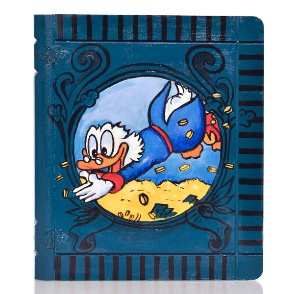 Ζωγραφισμένο ξύλινο κουτί αποθήκευσης Scroutz Mac Duck - μπλε, ζωγραφισμένα στο χέρι, κουτί, ακρυλικό, για παιδιά, σούπερ ήρωες