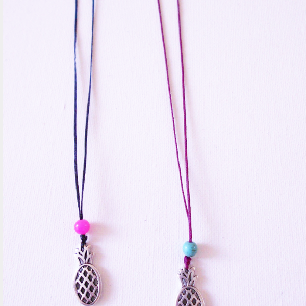 Pineapple necklace - charms, μακρύ, κορδόνια, μακριά, minimal
