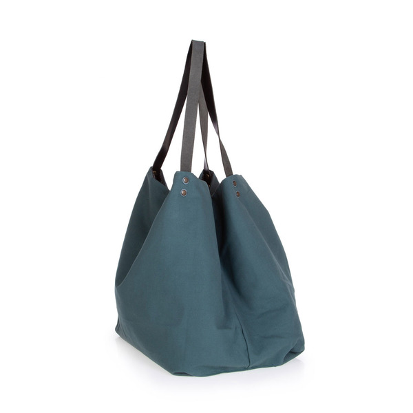 Χειροποίητη τσάντα ώμου oversized διπλής όψης - ύφασμα, ώμου, πουά, διπλής όψης, χειροποίητα, all day, minimal, must αξεσουάρ - 2