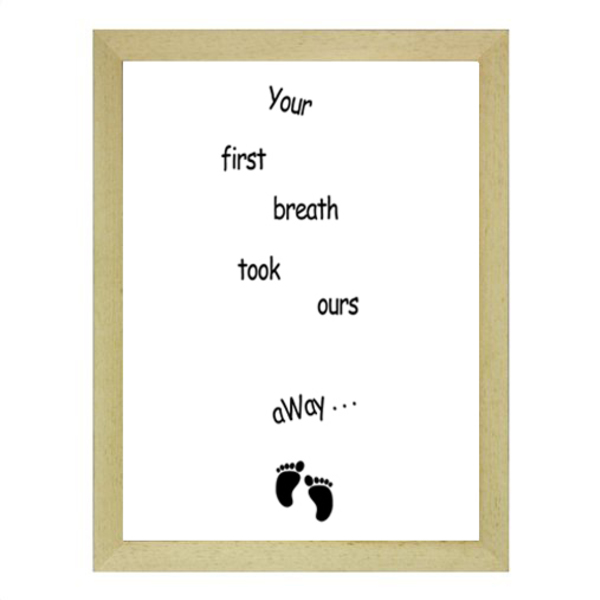 Poster σε κάδρο "Your first breath" - μεσαίο- - διακοσμητικό, πίνακες & κάδρα, κορίτσι, αγόρι, δώρο, δώρα για βάπτιση, βρεφικά, παιδικά κάδρα - 3