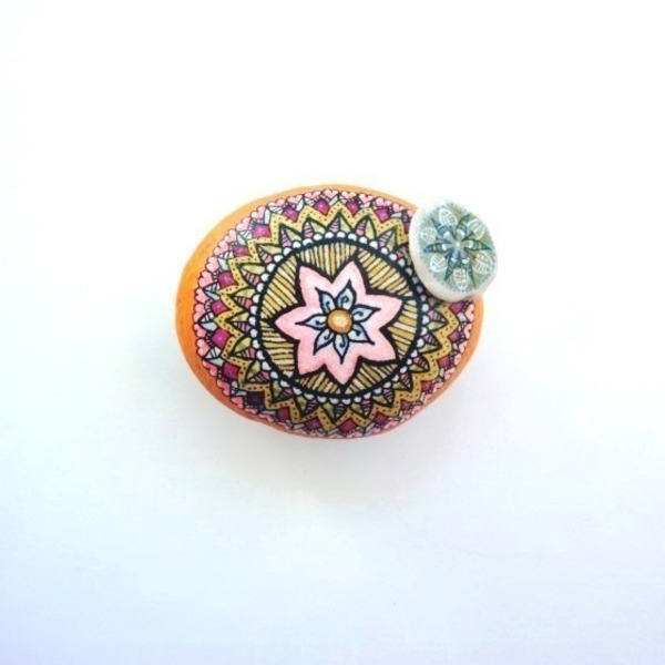 Mandala Flower - πέτρα, διακόσμηση, διακοσμητικές πέτρες, διακόσμηση κήπου