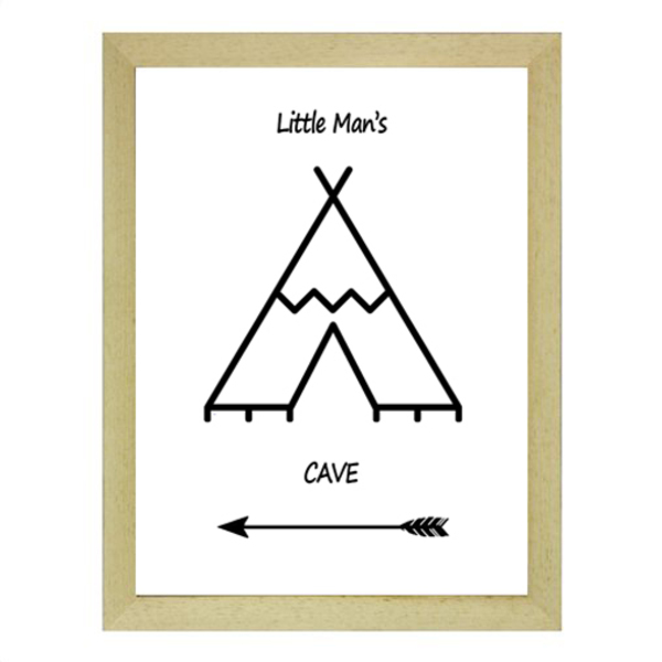"Little man's cave" poster σε κορνίζα - μικρό- - διακοσμητικό, πίνακες & κάδρα, αγόρι, δώρο, δώρα για βάπτιση, παιδικά κάδρα - 4