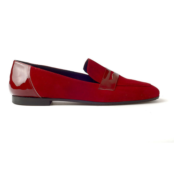 SUEDE-PATENT LOAFERS - γυναικεία