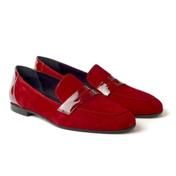 SUEDE-PATENT LOAFERS - γυναικεία - 2