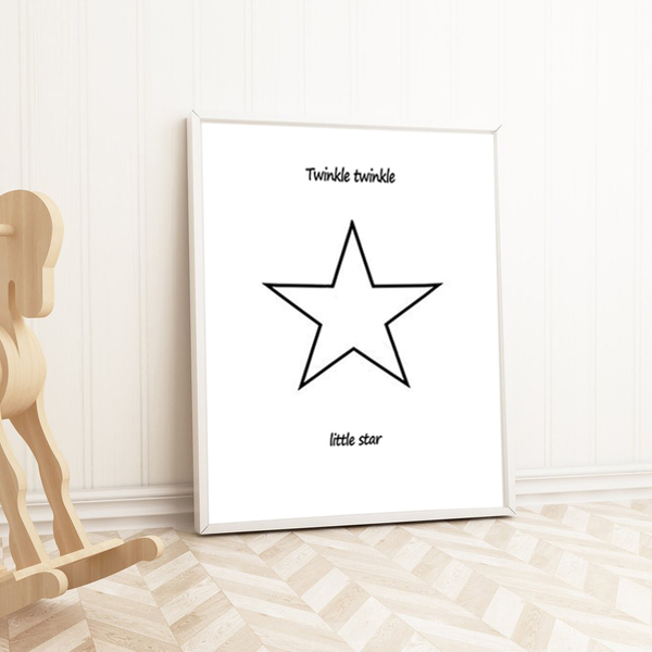 Poster σε κάδρο "Twinkle twinkle little star" - μεσαίο- - διακοσμητικό, πίνακες & κάδρα, κορίτσι, αγόρι, δώρο, δώρα για βάπτιση, παιδικά κάδρα - 4