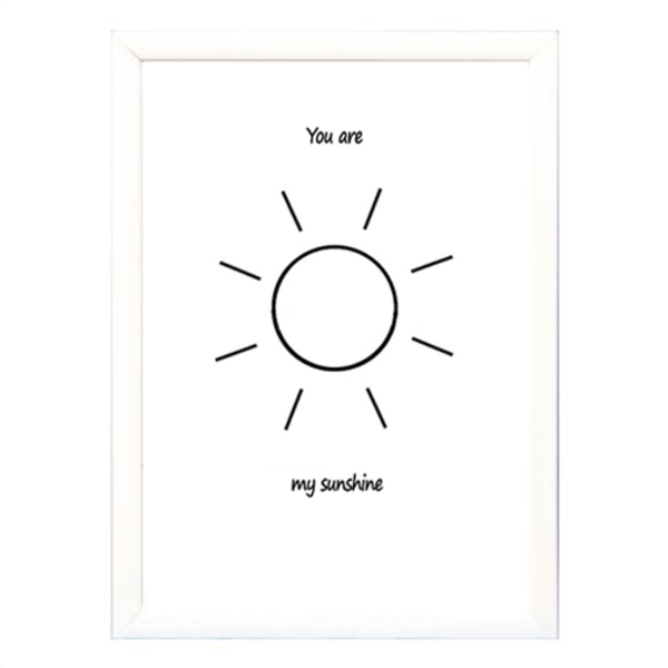 Poster σε κάδρο "You are my sunshine" - μικρό- - διακοσμητικό, πίνακες & κάδρα, κορίτσι, αγόρι, δώρο, δώρα για βάπτιση, παιδικά κάδρα - 2