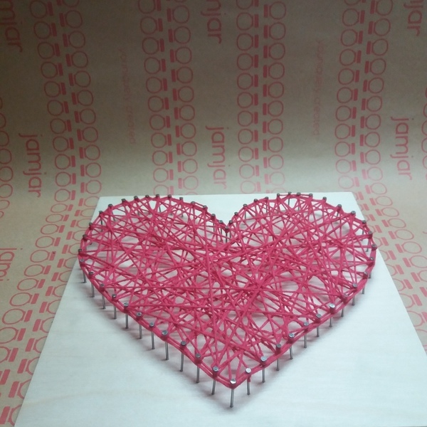 Πίνακας 3D "Heart" - ξύλο, πίνακες & κάδρα, καρδιά, κορδόνια, χειροποίητα, δώρα γάμου, δώρα αγίου βαλεντίνου, Black Friday - 4