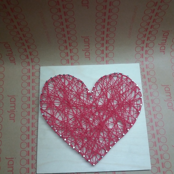 Πίνακας 3D "Heart" - ξύλο, πίνακες & κάδρα, καρδιά, κορδόνια, χειροποίητα, δώρα γάμου, δώρα αγίου βαλεντίνου, Black Friday - 5