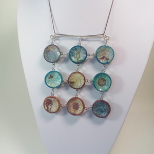 Autumn Whisper Statement Necklace - βραδυνά, μοντέρνο, γυναικεία, αλπακάς, πηλός, κολιέ, γεωμετρικά σχέδια, χειροποίητα, romantic, μακριά, minimal, unique, boho, μεγάλα, αυξομειούμενα - 4
