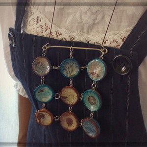 Autumn Whisper Statement Necklace - βραδυνά, μοντέρνο, γυναικεία, αλπακάς, πηλός, κολιέ, γεωμετρικά σχέδια, χειροποίητα, romantic, μακριά, minimal, unique, boho, μεγάλα, αυξομειούμενα - 2