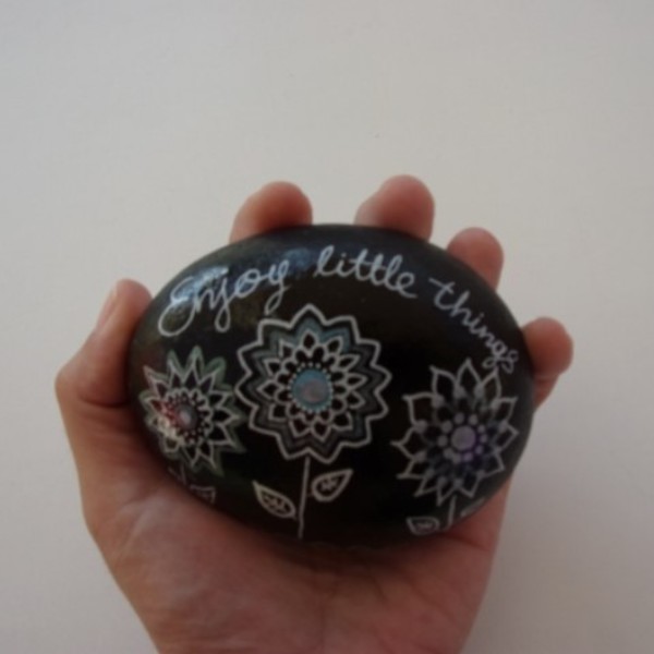 Enjoy Little Things - πέτρα, δώρο, διακόσμηση, αγάπη, διακοσμητικές πέτρες - 5