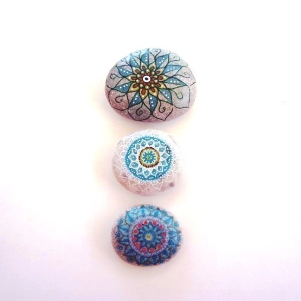 Mandala Trio - πέτρα, διακόσμηση, διακοσμητικές πέτρες