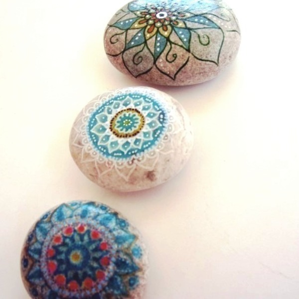 Mandala Trio - πέτρα, διακόσμηση, διακοσμητικές πέτρες - 3
