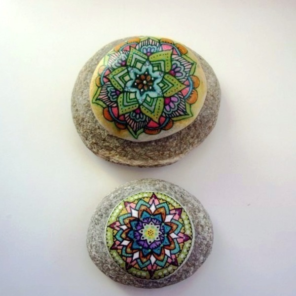 Mandala Duo - πέτρα, διακόσμηση, διακοσμητικές πέτρες, διακόσμηση κήπου - 3