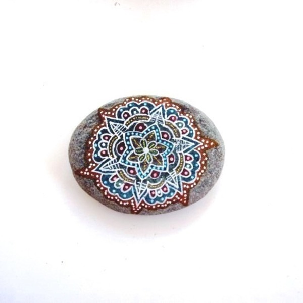 Flat Mandala - πέτρα, δώρο, διακόσμηση, φλατ, διακοσμητικές πέτρες