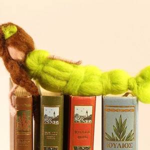 Γοργόνα needle felted - διακοσμητικό, δώρο, χειροποίητα - 2
