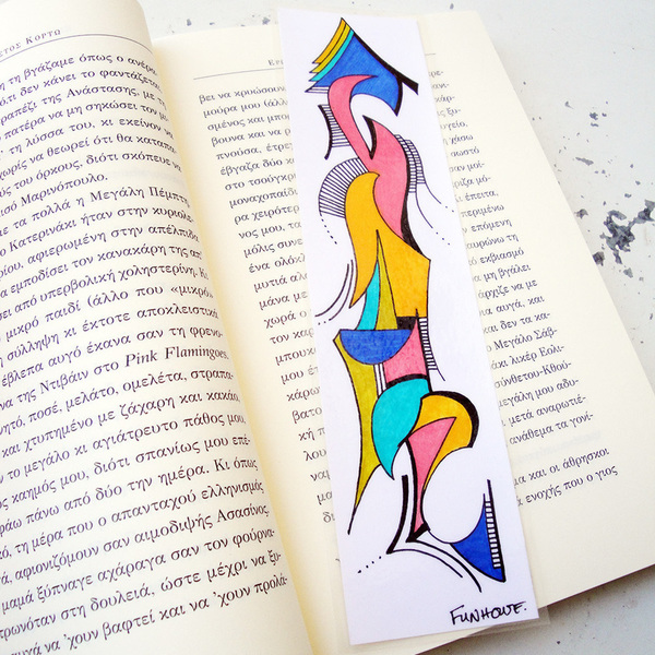 Ζωγραφιστός abstract σελιδοδείκτης πολύχρωμος - χρωματιστό, ζωγραφισμένα στο χέρι, μοναδικό, δώρο, σχολικό, χειροποίητα, σελιδοδείκτες, must αξεσουάρ, unisex, διακοσμητικά, πρωτότυπα δώρα