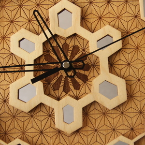 Ξύλινo ρολόι τοίχου - Laser Cut Hexagons Japan - ξύλο, μοναδικό, ρολόι, διακόσμηση, τοίχου, πρωτότυπο, δώρα γάμου, πρωτότυπα δώρα, ξύλινα διακοσμητικά, ρολόγια - 2