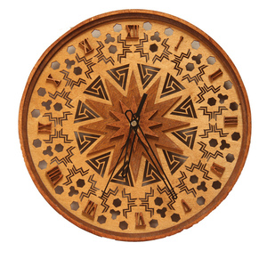 Ξύλινο ρολόι τοίχου - Laser Cut "Aztec" - ξύλο, μοναδικό, ρολόι, διακόσμηση, τοίχου, πρωτότυπο, δώρα γάμου, ξύλινα διακοσμητικά, ρολόγια