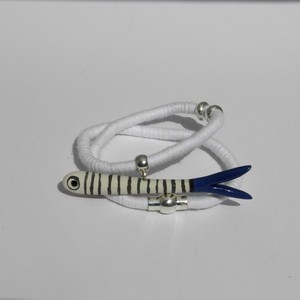 Κεραμικό ψαράκι μπλε - μοντέρνο, επάργυρα, ψάρι, πηλός, κοντό, minimal, κοντά, boho, ethnic, κρεμαστά - 2