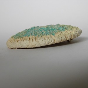 Κεραμική καρφίτσα αχινός με γαλάζιο σμάλτο - σμάλτος, πηλός, αχινός - 2