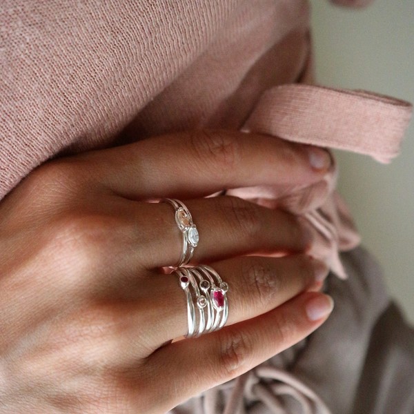 full moon rings - ασήμι, βεράκια, σταθερά - 2