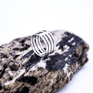 ''Silver Lines'' ring - ασήμι 925, γεωμετρικά σχέδια, minimal, rock, μεγάλα, Black Friday, αυξομειούμενα - 2