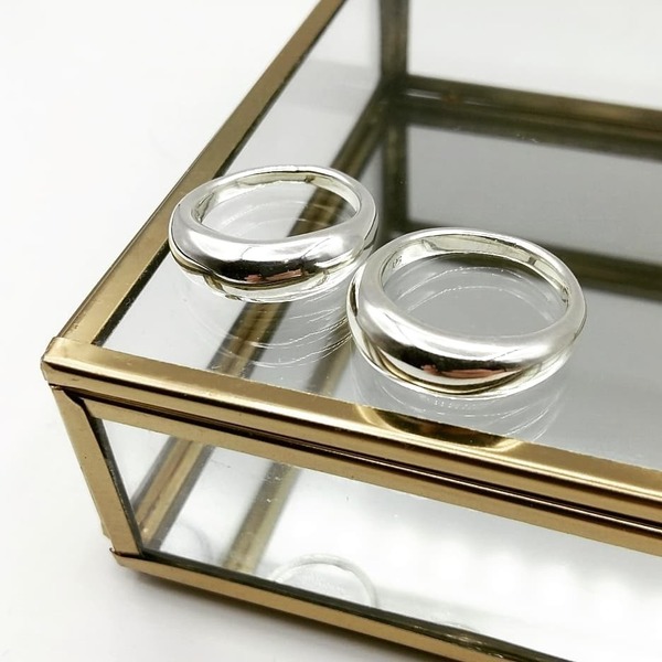 Silver "Lola ring" - ασήμι, chic, γυναικεία, επιχρυσωμένα, πρωτότυπο, minimal, μικρά, σταθερά, μεγάλα - 2