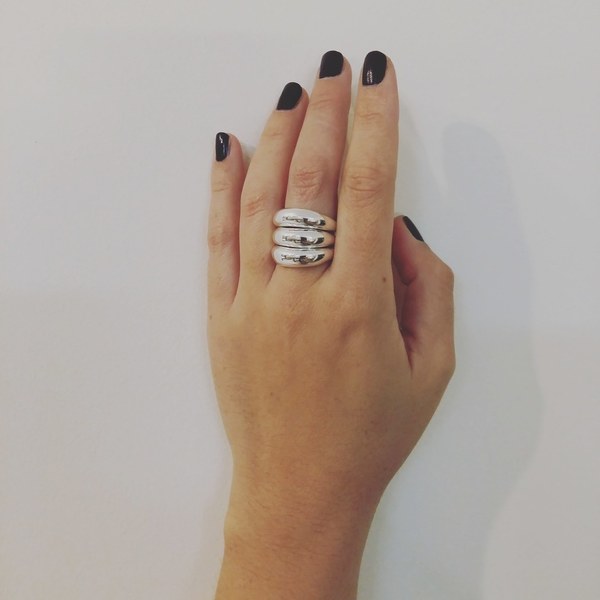 Silver "Lola ring" - ασήμι, chic, γυναικεία, επιχρυσωμένα, πρωτότυπο, minimal, μικρά, σταθερά, μεγάλα - 4