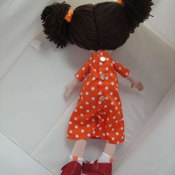 Υφασμάτινη χειροποίητη κούκλα "Έλλη" - ύφασμα, μοναδικό, παιχνίδι, κορίτσι, χειροποίητα, κούκλες - 4