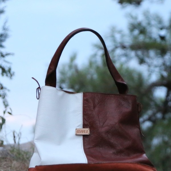 Tote Bag "Nefeli" - δέρμα, ώμου, μεγάλες, all day, tote - 4