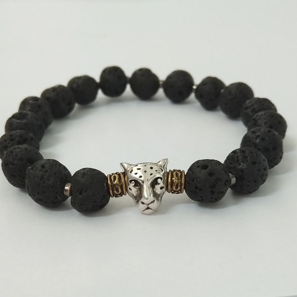 Silver Panther bracelet - βραχιόλια, unisex, αντρικά βραχόλια - 2