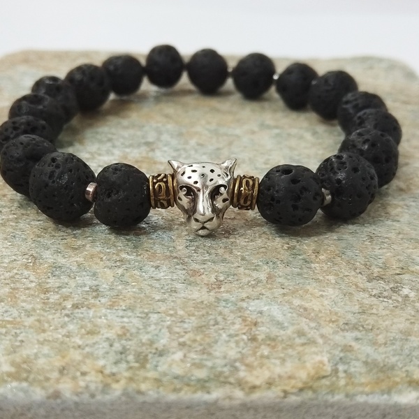 Silver Panther bracelet - βραχιόλια, unisex, αντρικά βραχόλια