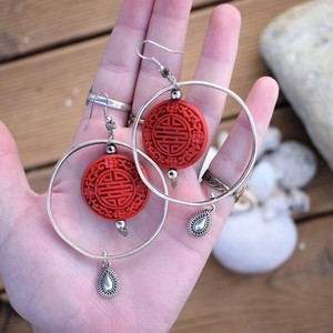egyptian earrings - επάργυρα, boho, ethnic