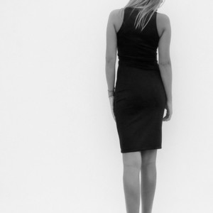 Black Stretch Dress XS - αμάνικο, midi - 3